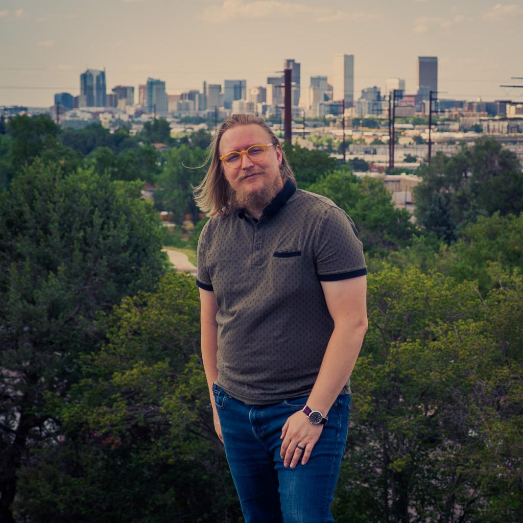 Gabriel standing in front of Denver